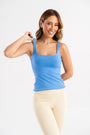 Blusa dupla face - azul e off white